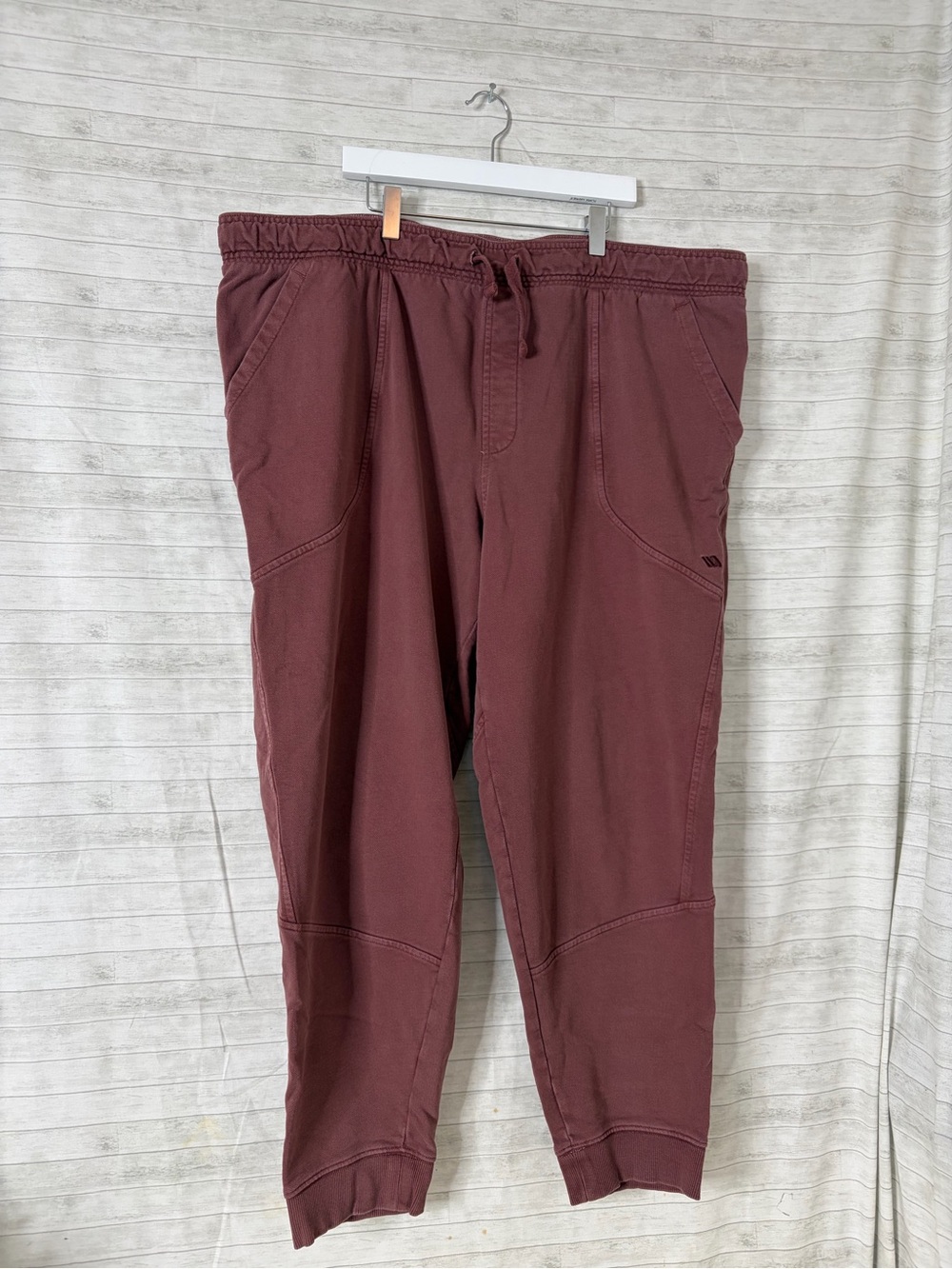 Men's Maroon Drawstring Joggers with Elastic Waist(A263)